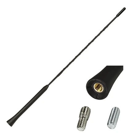Autoradio Kurzstab Ersatzstab Dach Antennenstab Ersatzstrahler kurz 40cm M5 M6 Anti Noise kompatibel mit Audi Opel Seat Skoda VW u.a. schwarz