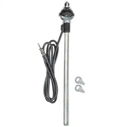 Universal Teleskopantenne Kotflügel kleiner Kopf 1.2m Kabel DIN-Stecker Chrom-Optik