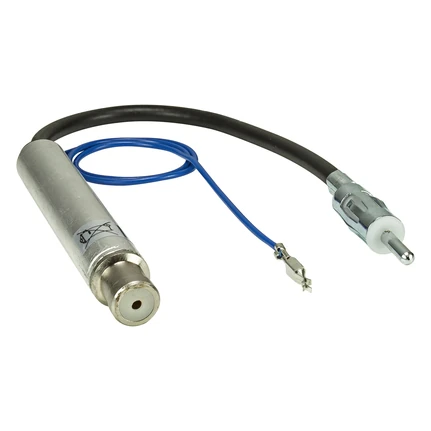 Antennenadapter mit Phantomeinspeisung kompatibel mit Audi Seat Skoda VW bis 2005 auf DIN
