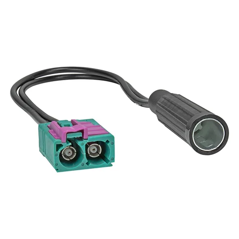 11111Doppel Fakra (F) Antennenadapter kompatibel mit Audi Seat Skoda VW Volvo Kupplung auf DIN Kupplung (F)