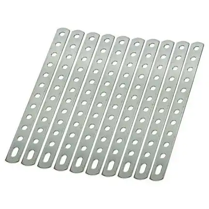 tomzz Audio Lochstreifen Flachverbinder aus Metall (10 Stück) 192 x 16mm