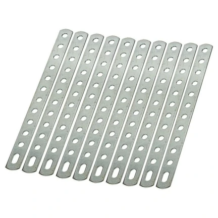 tomzz Audio Lochstreifen Flachverbinder aus Metall (10 Stück) 192 x 16mm