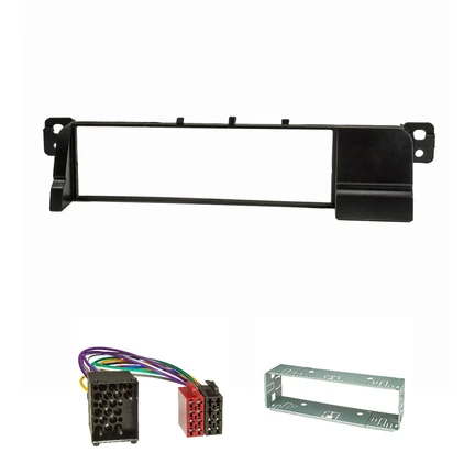Radioblende Set kompatibel mit BMW 3er E46 mit Radioadapter ISO (alter Anschluß) Einbauschacht