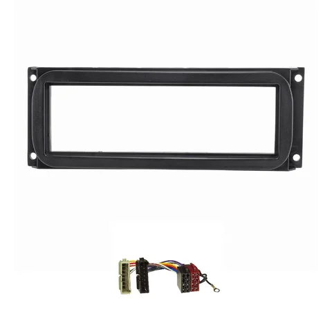 11111Radioblende Set kompatibel mit Chrysler Jeep Neon PT Cruiser Sebring Wrangler Grand Cherokee Cherokee schwarz mit Radioadapter ISO