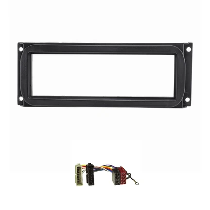 Radioblende Set kompatibel mit Chrysler Jeep Neon PT Cruiser Sebring Wrangler Grand Cherokee Cherokee schwarz mit Radioadapter ISO