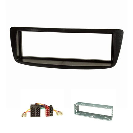 Radioblende Set kompatibel mit Citroen C1 Peugeot 107 schwarz mit Radioadapter ISO Einbauschacht