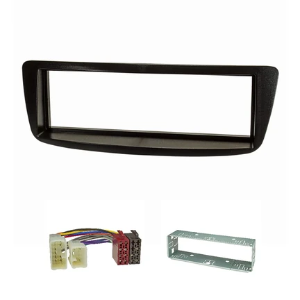 Radioblende Set kompatibel mit Toyota Aygo schwarz mit Radioadapter ISO Einbauschacht