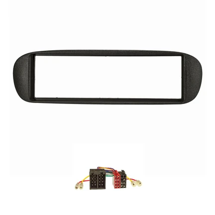 Radioblende Set kompatibel mit Fiat Barchetta schwarz Bj.1995-2005 mit Radioadapter ISO