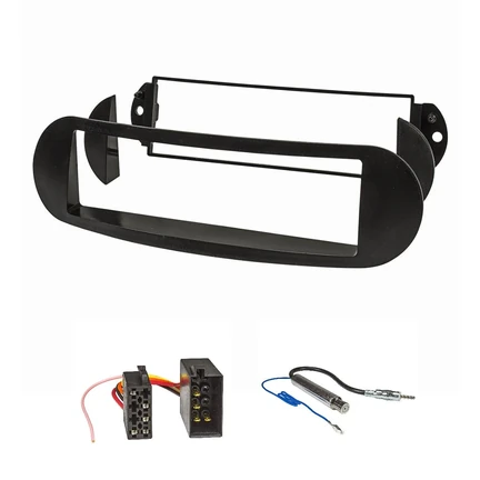 Radioblende Set kompatibel mit VW New Beetle Bj.1998-2011 mit Radioadapter ISO Antennenadapter Phantomeinspeisung ISO DIN