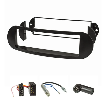 Radioblende Set kompatibel mit VW New Beetle Bj.1998-2011 mit Radioadapter ISO Antennenadapter Phantomeinspeisung DIN ISO