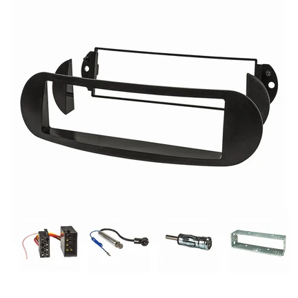 Radioblende Set kompatibel mit VW New Beetle Bj.1998-2011 mit Radioadapter ISO Antennenadapter Phantomeinspeisung ISO DIN Einbauschacht