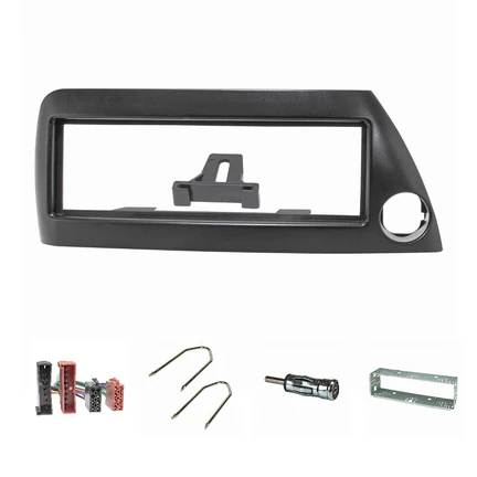 Radioblende Set kompatibel mit Ford KA RBT Bj.1996-2008 schwarz mit Radioadapter ISO Antennenadapter ISO DIN Entriegelungsbügel Einbauschacht