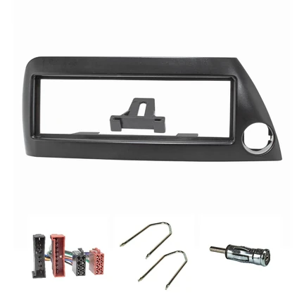 Radioblende Set kompatibel mit Ford KA RBT Bj.1996-2008 schwarz mit Radioadapter ISO Antennenadapter ISO DIN Entriegelungsbügel