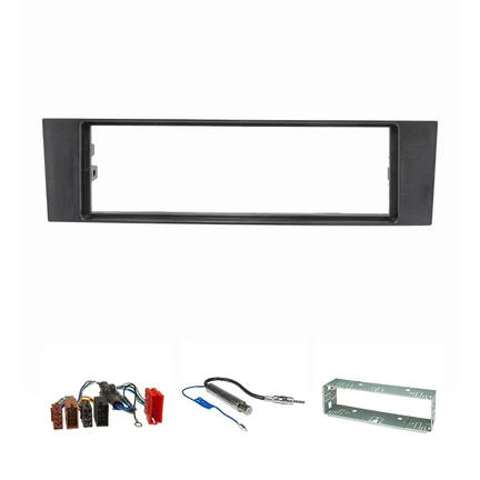 Radioblende Set kompatibel mit Audi A3 A3 Sportback 8P 8PA schwarz mit Aktivsystemadapter ISO Antennenadapter Phantomeinspeisung ISO DIN Einbauschacht