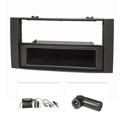 Radioblende Set kompatibel mit VW Touareg 7L Multivan T5 mit Quadlockadapter ISO Fakra Antennenadapter Phantomeinspeisung DIN ISO