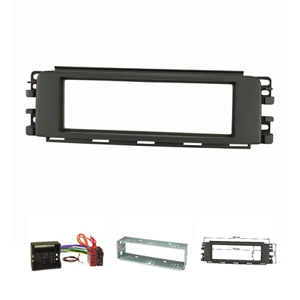 Radioblende Set kompatibel mit Smart forfour (454) anthrazit / schwarz mit Quadlockadapter ISO Einbauschacht