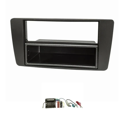 Radioblende Set kompatibel mit Skoda Octavia II III Yeti schwarz mit Quadlockadapter ISO Fakra Antennenadapter Phantomeinspeisung DIN