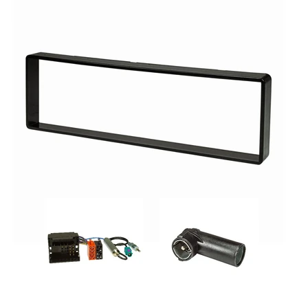 Radioblende Set kompatibel mit Citroen C4 mit Quadlockadapter ISO Fakra Antennenadapter Phantomeinspeisung DIN ISO