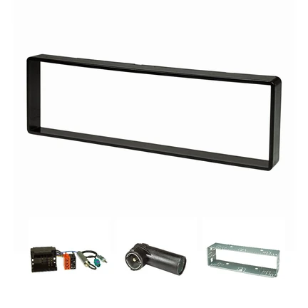 Radioblende Set kompatibel mit Citroen C4 mit Quadlockadapter ISO Fakra Antennenadapter Phantomeinspeisung DIN ISO Einbauschacht