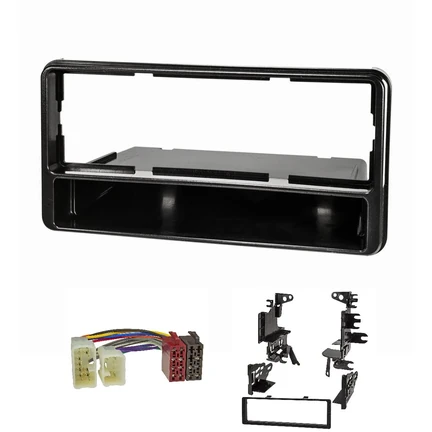 Radioblende Set kompatibel mit Toyota RAV4 Facelift Celica MR2 Spyder schwarz mit Radioadaper ISO