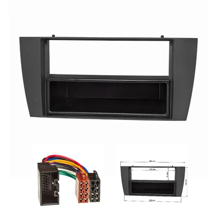 Radioblende Set kompatibel mit Jaguar X-Type Bj.2001-2009 S-Type Bj.2002-2007 schwarz mit Radioadapter ISO
