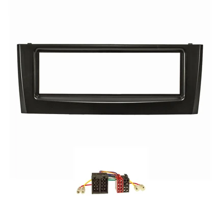 Radioblende Set kompatibel mit Fiat Grande Punto Typ 199 schwarz Bj.2005-2009 mit Radioadapter ISO