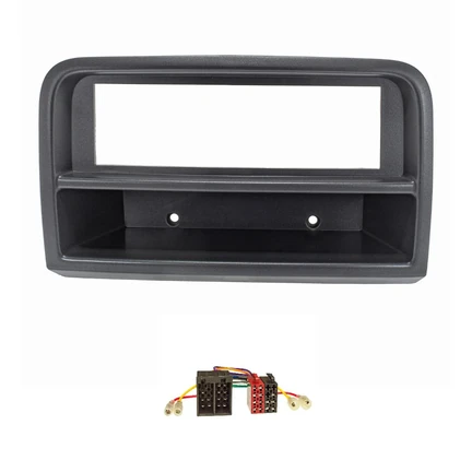 Radioblende Set kompatibel mit Fiat Croma 194 ab Bj.2005 schwarz mit Radioadapter ISO