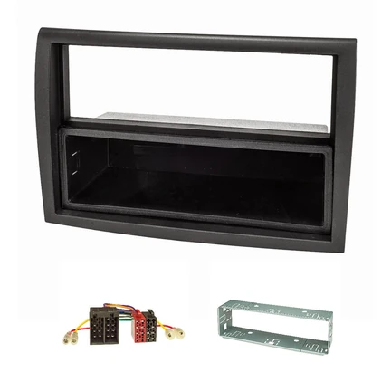 Radioblende Set kompatibel mit Fiat Ducato Peugeot Boxer Citroen Jumper Relay schwarz mit Radioadapter ISO Einbauschacht Fzg. mit Radiovorbereitung