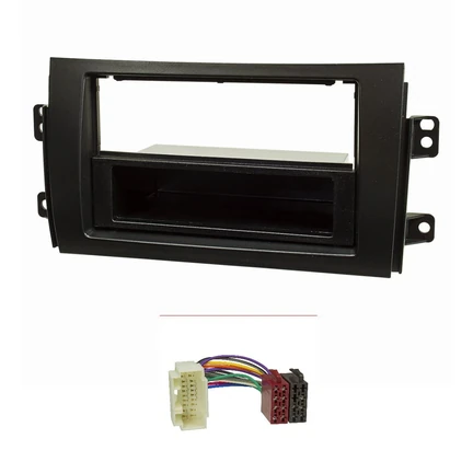 Radioblende Set kompatibel mit Suzuki SX4 Fiat Sedici schwarz mit Radioadapter ISO