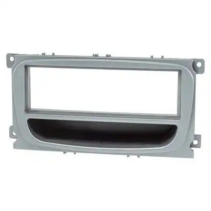 Radioblende kompatibel mit Ford Focus 2 Mondeo S-Max C-Max Galaxy Kuga silber mit Ablagefach