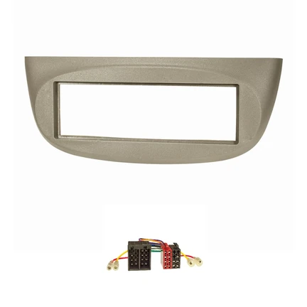 Radioblende Set kompatibel mit Renault Twingo II grau Bj.2007-2012 mit Radioadapter ISO
