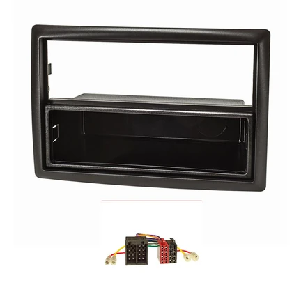 Radioblende Set kompatibel mit Renault Megane II Bj.2002-2009 schwarz mit Radioadapter ISO