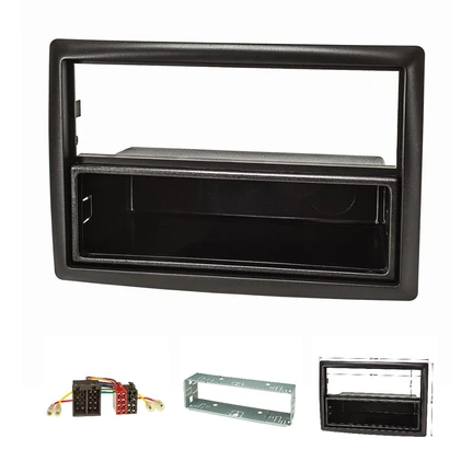 Radioblende Set kompatibel mit Renault Megane II Bj.2002-2009 schwarz mit Radioadapter ISO Einbauschacht