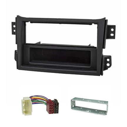 Radioblende Set kompatibel mit Opel Agila B Suzuki Splash schwarz mit Radioadapter ISO Einbauschacht
