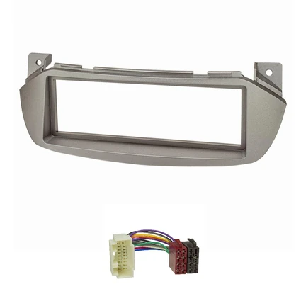 Radioblende Set kompatibel mit Suzuki Nissan Alto Pixo silbermetallic Bj.2009-2016 Bj.2009-2013 mit Radioadapter ISO