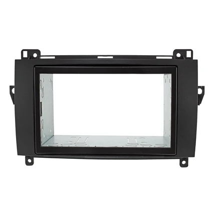 Doppel DIN Radioblende Set kompatibel mit Mercedes A W169 B W245 Sprinter W906 Vito Viano W639 VW Crafter schwarz mit Einbaukit