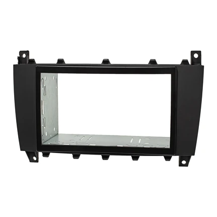 Doppel DIN Radioblende Set kompatibel mit Mercedes C-Klasse W203 S203 CLK Facelift CLC G-Klasse schwarz mit Einbaukit