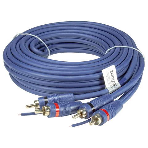11111Profi RCA Cinchkabel 5m 2-fach geschirmt blau mit Remoteleitung 