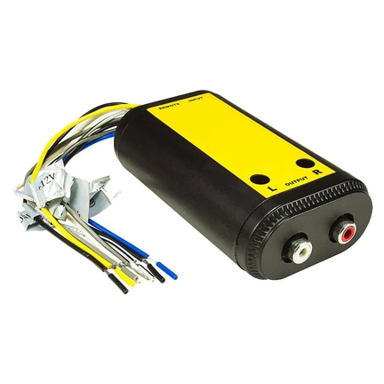 Aktiv Autoradio Hochpegel High Low Level Umwandler Converter Lautsprecher auf Cinch Pegel Verstärker regelbar Remoteerzeugung