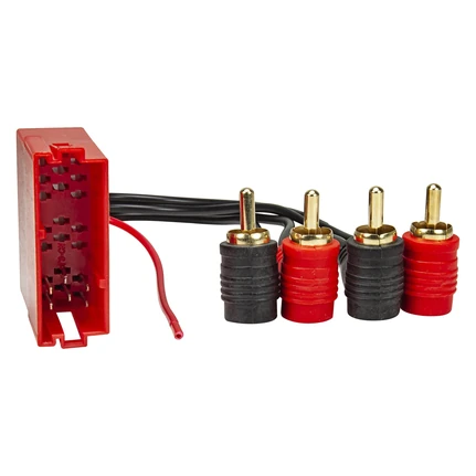 Aktivsystem Radio Adapter kompatibel mit Audi Mini-ISO Stecker 20-polig auf Cinch 4-Kanal mit Remote verg. Cinch-Stecker