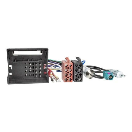 Radio Adapter Kabel kompatibel mit Audi Skoda Seat VW Quadlock auf ISO + Antennenadapter mit Phantomeinspeisung Fakra auf DIN