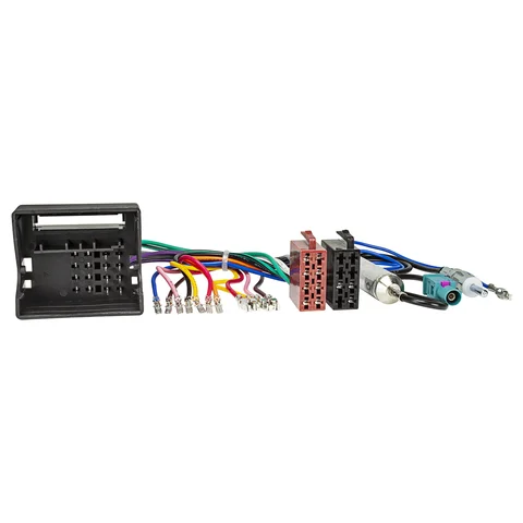 11111Radio Adapter Kabel Quadlock auf ISO universal steckbare Stromversorgung + Antennenadapter mit Phantomeinspeisung Fakra auf DIN