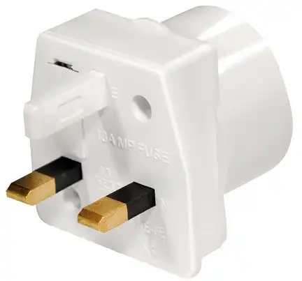 11111Stromadapter Reisestecker Kompakt Adapter adaptiert von Schuko EU auf 3-Pol UK