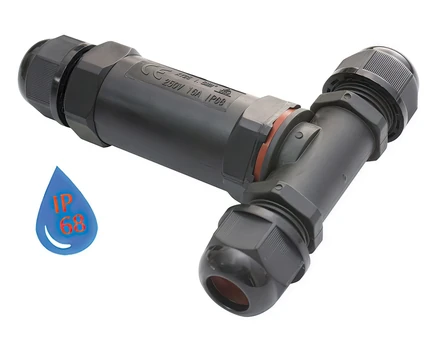 IP68 Netz- Kabelverbinder "T-Stück" für Stromkabel Wasserdicht für Outdoor und Feuchtraum
