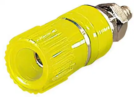 11111Schraubbare Einbaukupplung Bananenstecker/Klemmanschluss Kennz.: gelb 