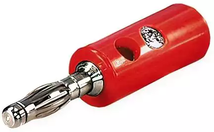 Schraubbarer Bananenstecker Querloch -trittfest- 0772.02103 Kennzeichnung: rot