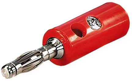 Schraubbarer Bananenstecker Querloch -trittfest- 0772.02103 Kennzeichnung: rot