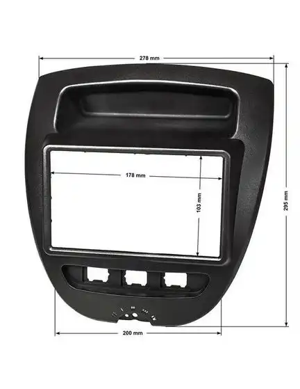 11111Radioblende kompatibel mit Citroen Toyota Peugeot C1 Aygo 107 2-DIN schwarz 2005-2014