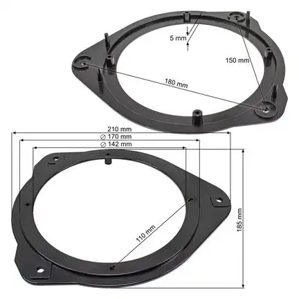 11111Lautsprecher Adapterringe kompatibel mit Audi A1 A3 A5 TT adaptiert auf 165er Lautsprecher