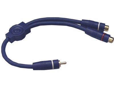 Y-Adapterkabel 1x Stecker auf 2x Kupplung im Doppelpack Farbe: blau 